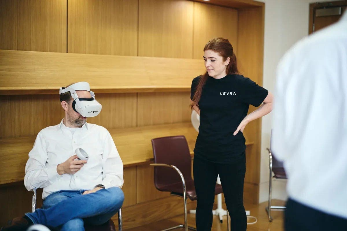 A LEVRA facilitator running a VR human-skills session